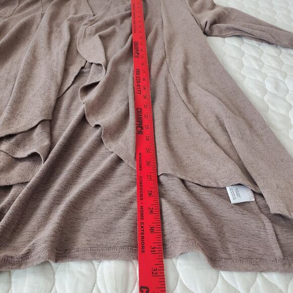 Studio Works Cardigan Sweater Women's Large Brown Office Open Front Soft Cozy - Picture 7 of 10